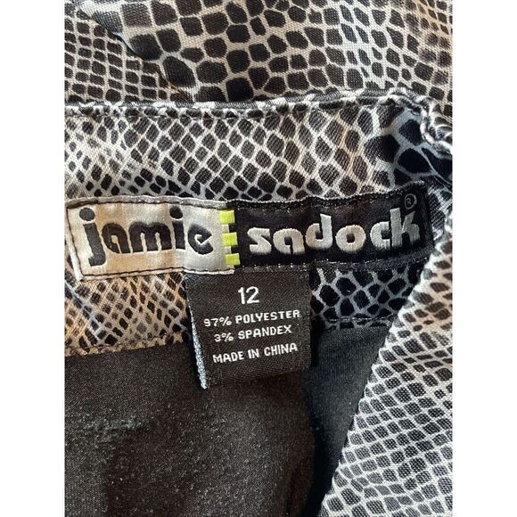 JAMIE SADOCK size 12 Golf Skort Skirt shorts Black Gray snakeskin snake print - Picture 8 of 9